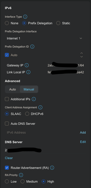 unifi ipv6 lan configuration view