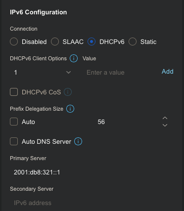 unifi ipv6 configuration view