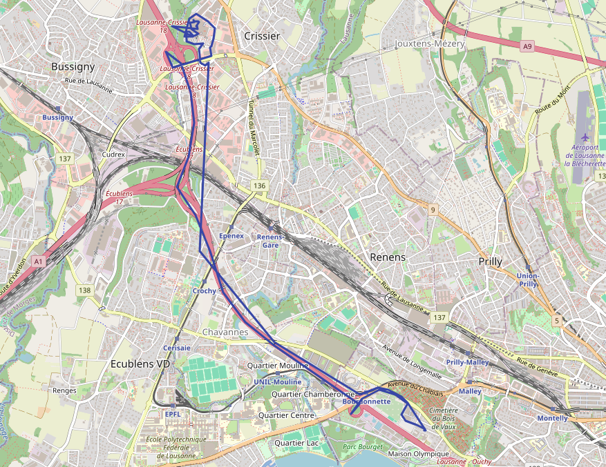 Example view of the Owntracks Frontend
