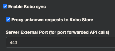 Server External Port setting set to 443